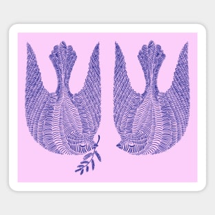 Couple of cute blue peace birds Magnet